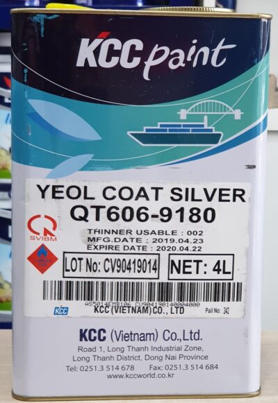 Sơn chịu nhiệt KCC QT606-9180 Silver - 4L
